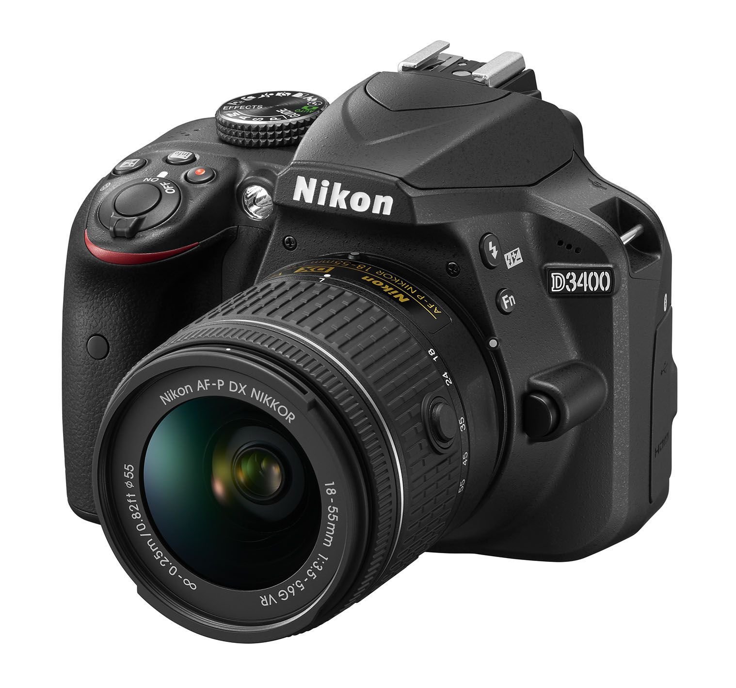 デジタルカメラ Nikon D3400 18-55mm & 70-300mm VR Buy Nikon D3400 24.2MP Digital SLR (Black), AF-P DX NIKKOR 18-55mm